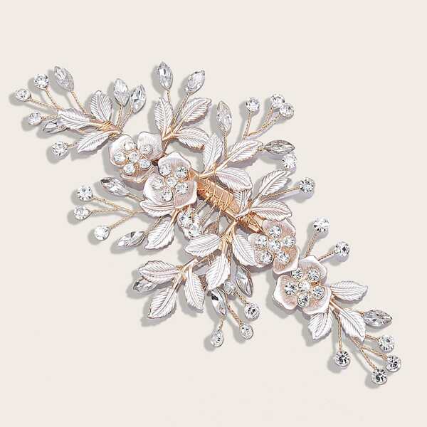 

Rhinestone Engraved Hair Accessory, Silver