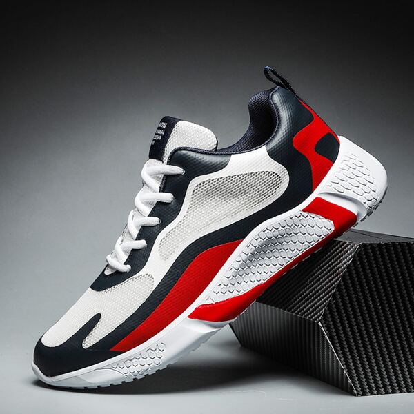 

Men Lace-up Front Mesh Panel Sneakers, Multicolor