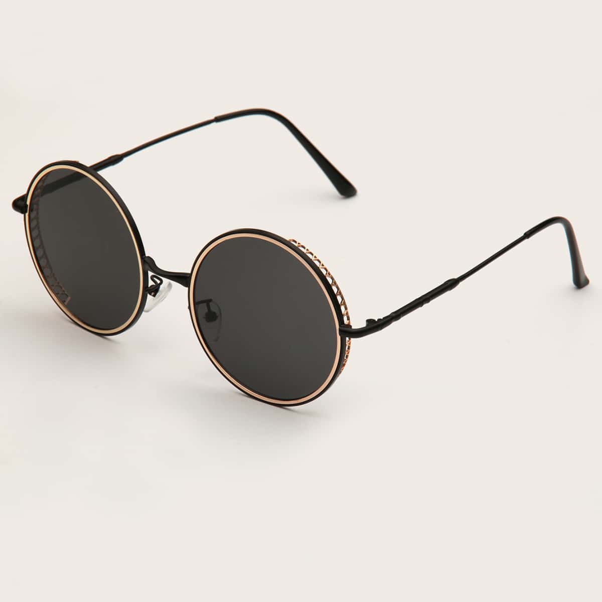 

Round Metal Frame Sunglasses, Black