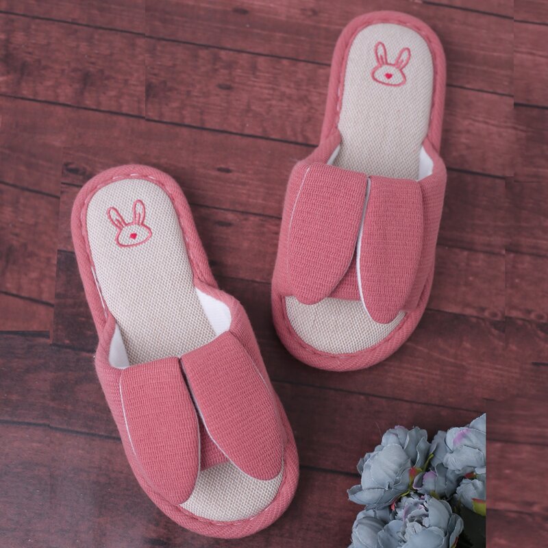 

Ear Decor Wide Fit Slippers, Pink