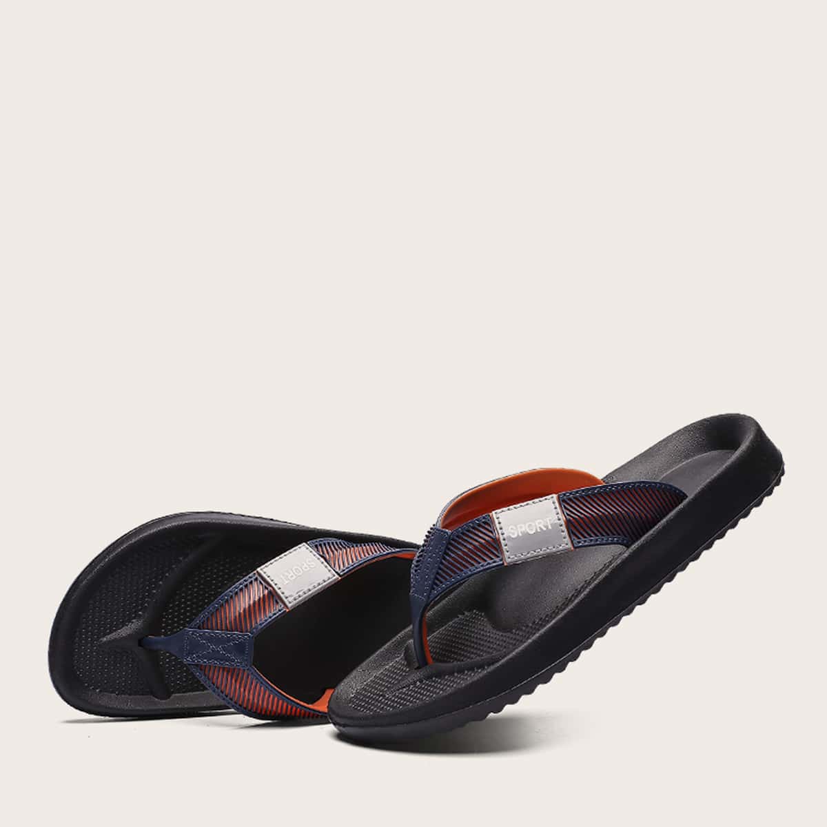 

Guys Letter Detail Flip Flops, Multicolor
