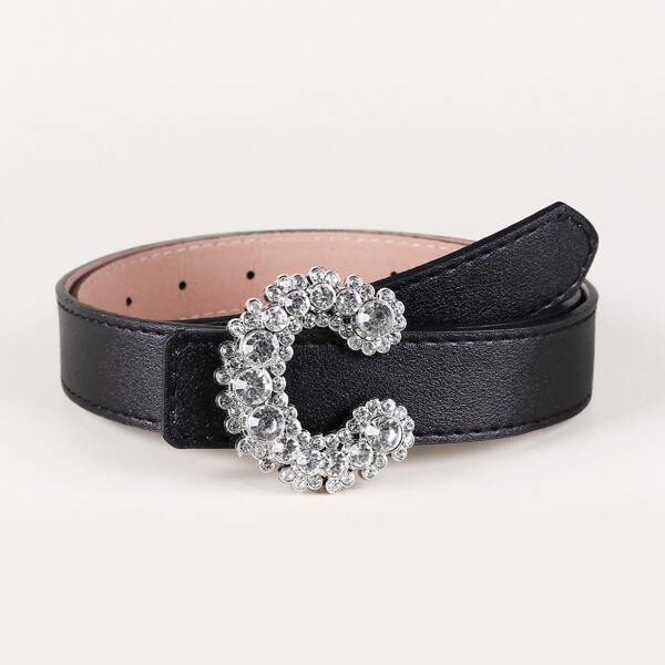 

Ремень с пряжкой и стразами, Чёрный