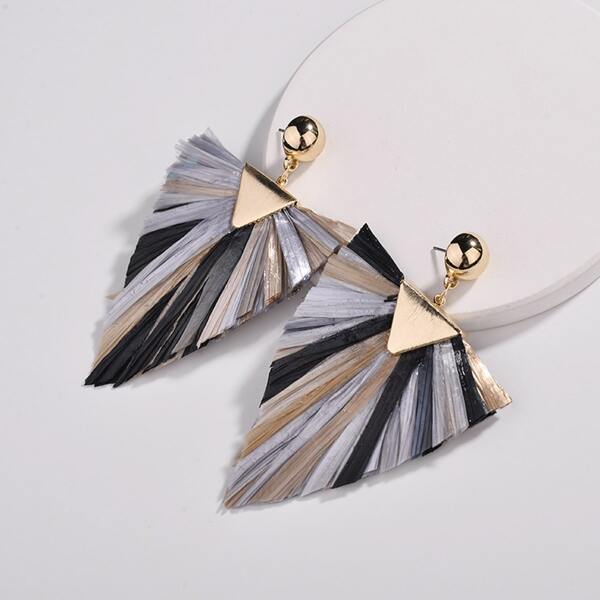 

Triangle Shaped Drop Earrings, Multicolor