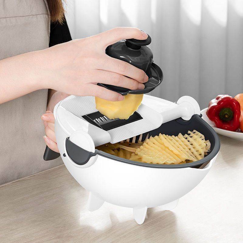 

Multifunctional Vegetable Cutter, Black and white