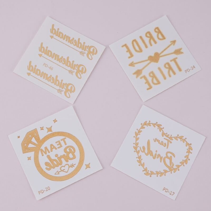

Letter Graphic Tattoo Sticker, Gold