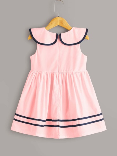 toddler girls bow tie sailor collar a-line dress