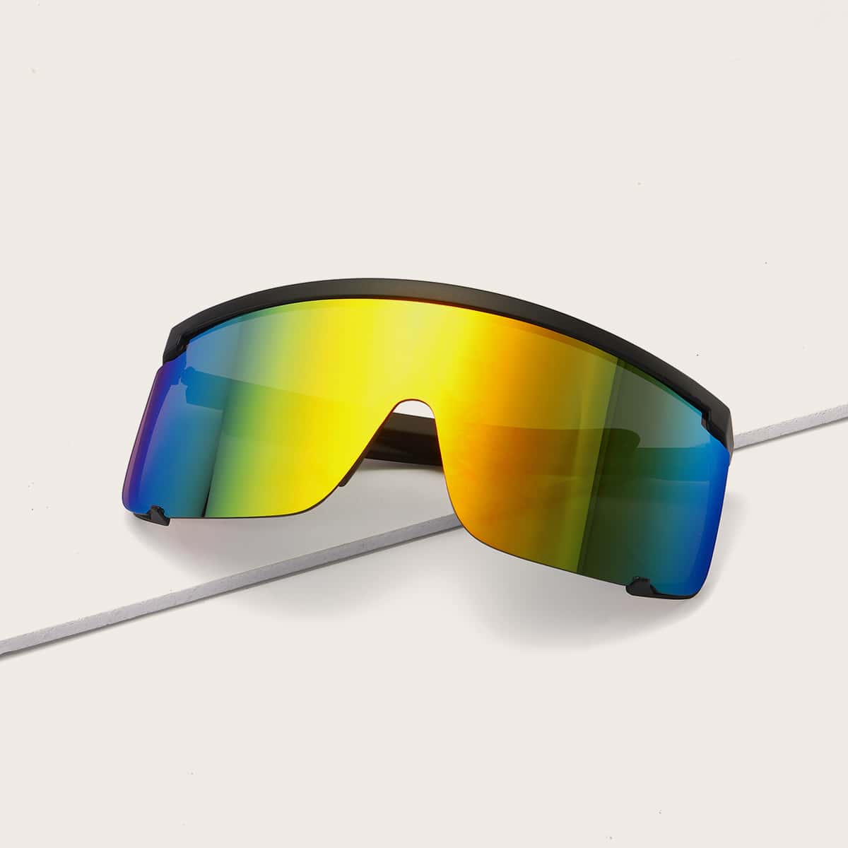 

Flat Top Shield Sunglasses, Yellow