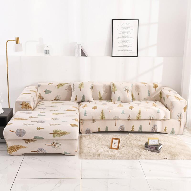 

Tree Print Stretchy Sofa Cover Without Cushion Cover, Beige