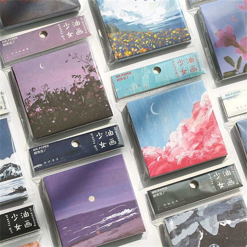 

1pack Oil Painting Random Sticky Note, Multicolor