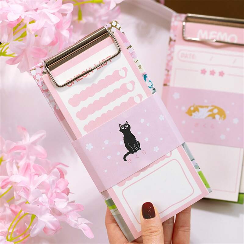 

1pc Memo Pad With Clipboard, Multicolor