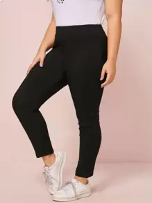 SHEIN Essnce Plus Size Solid Skinny Jeans