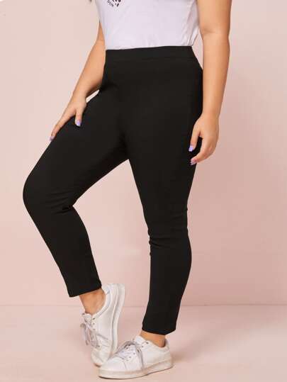 SHEIN Essnce Jeans skinny de grande taille, couleur unie