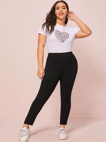 SHEIN Essnce Plus Size Solid Skinny Jeans