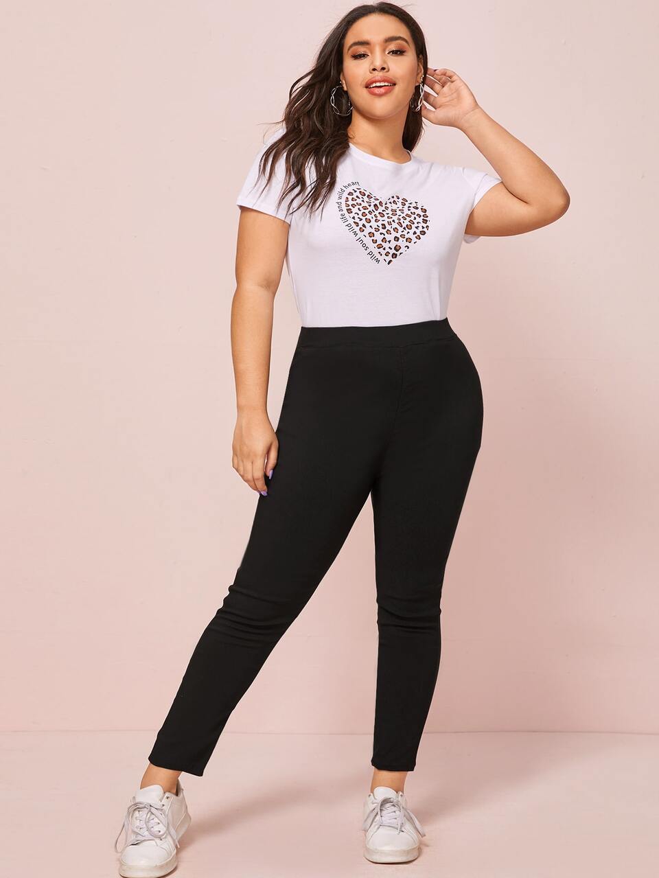Plus Size Solid Skinny Jeans