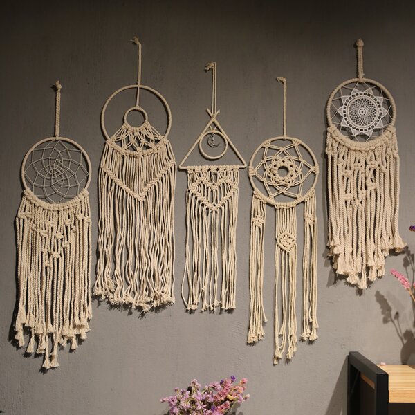 

1pc Tassel Detail Dream Catcher, Khaki