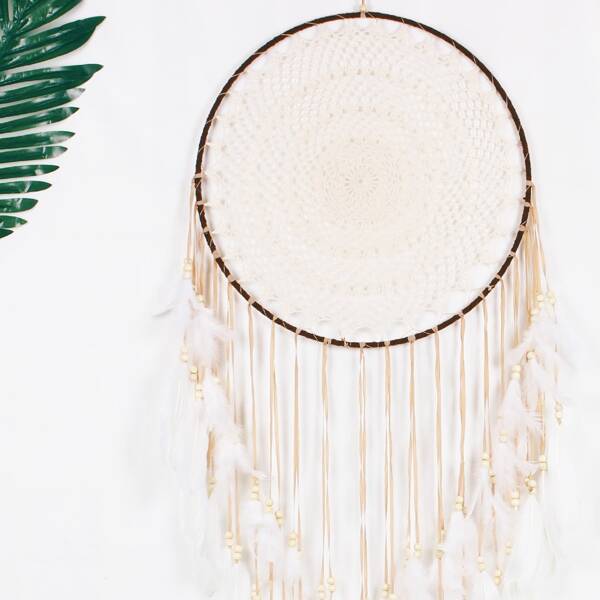 

Feather Decor Dream Catcher, White