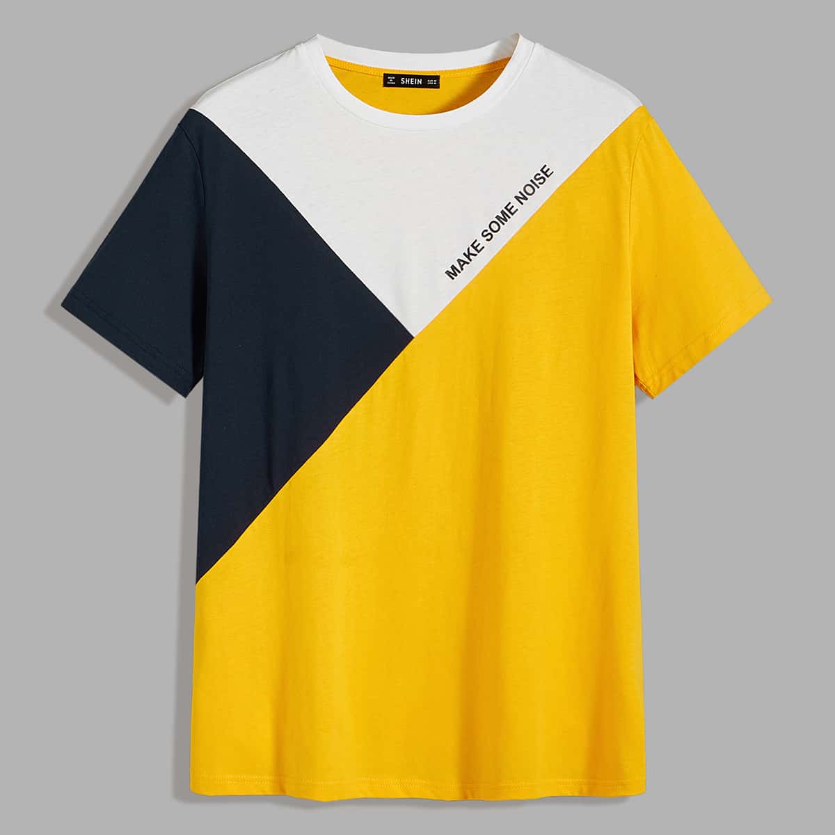 

Guys Colorblock Slogan Graphic Top, Multicolor