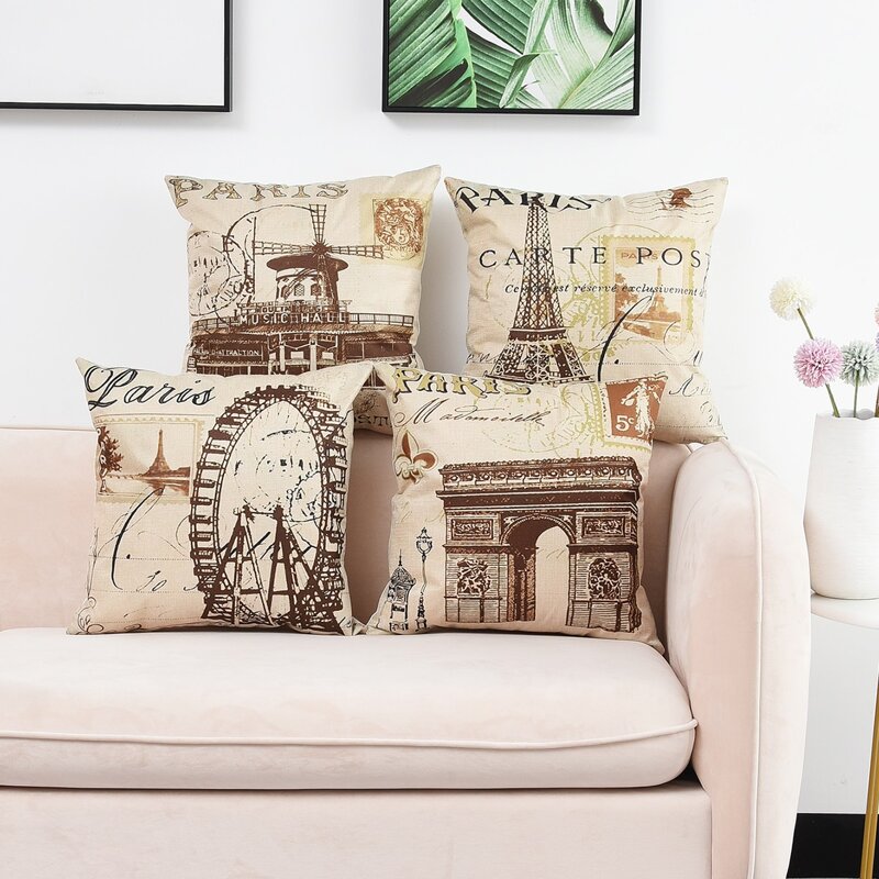 

1pc Vintage Pattern Cushion Cover Without Filler, Multicolor