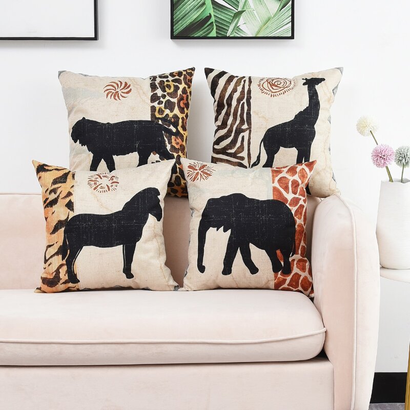 

1pc Animal Print Cushion Cover Without Filler, Multicolor