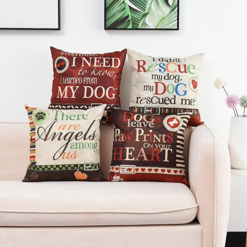 

1pc Slogan Graphic Cushion Cover Without Filler, Multicolor