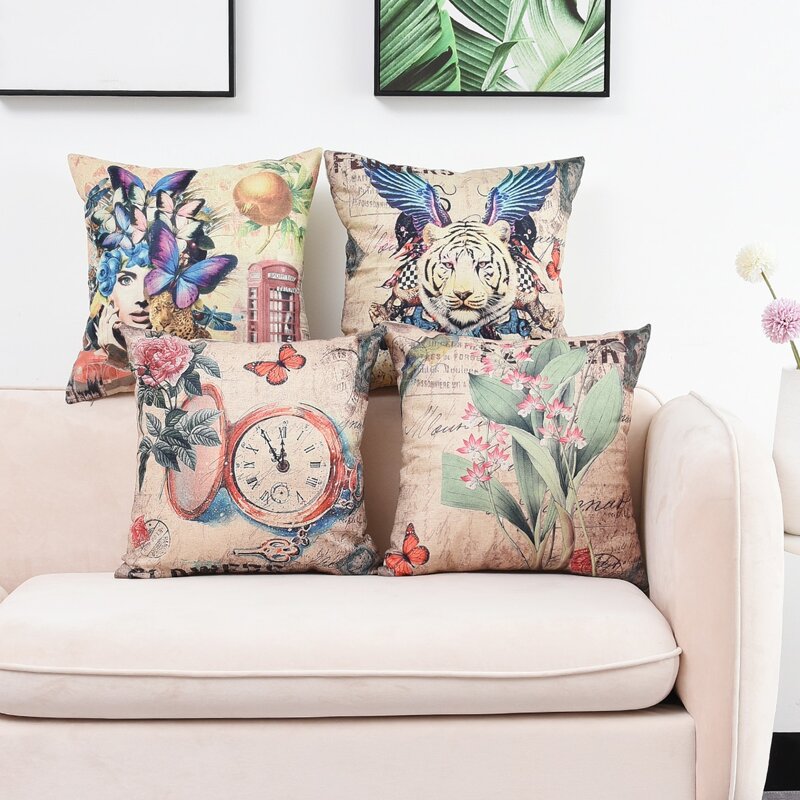 

1pc Mixed Pattern Cushion Cover Without Filler, Multicolor