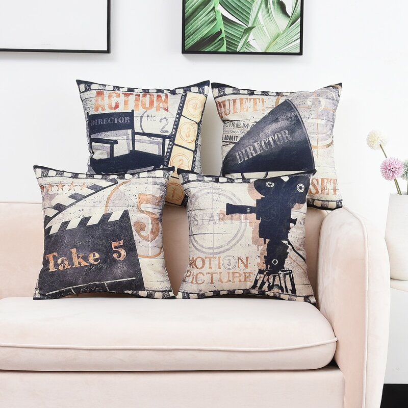 

1pc Movie Pattern Cushion Cover Without Filler, Multicolor
