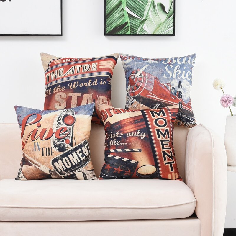

1pc Vintage Pattern Cushion Cover Without Filler, Multicolor