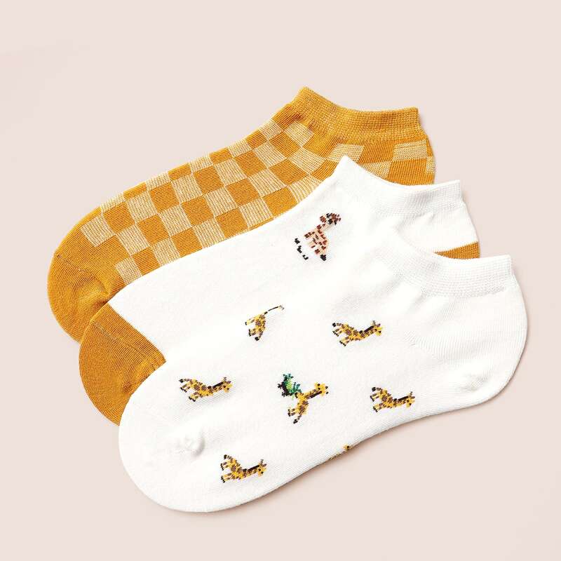

Plaid Pattern Socks, Multicolor