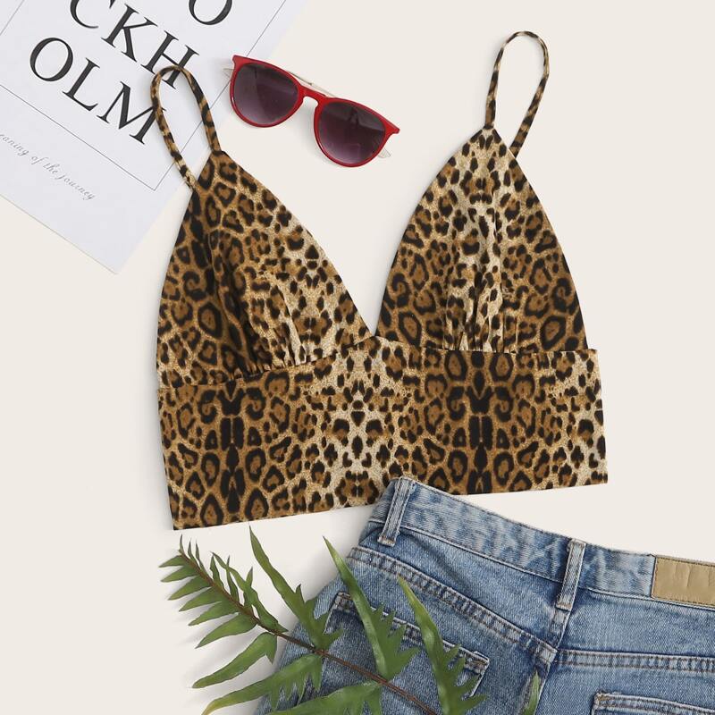 

Leopard Ruched Bust Cami Top, Multicolor