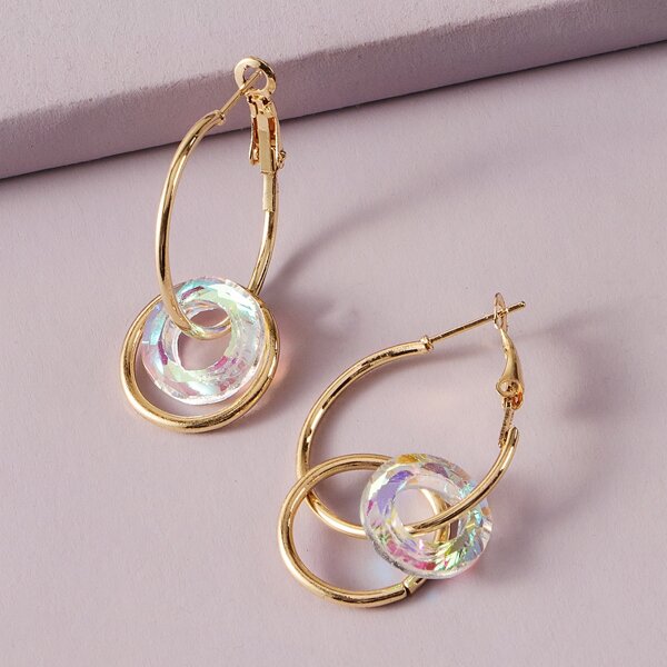 

Link Design Drop Earrings, Gold