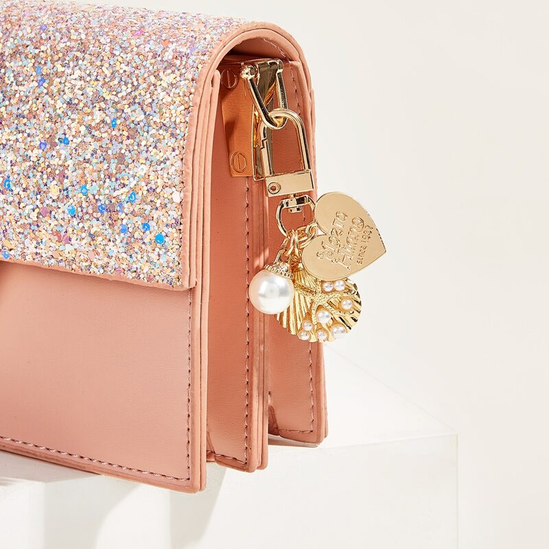 

Metal Star & Shell Decor Bag Charm, Gold