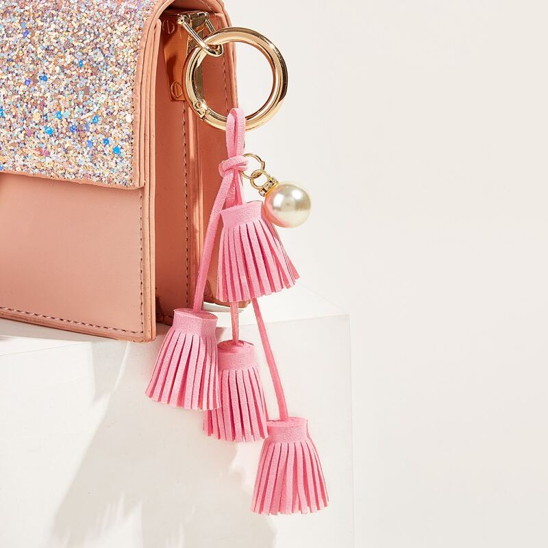 

Tassel Decor Bag Charm, Pink