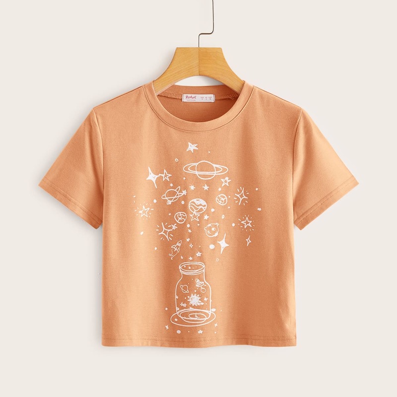 

Cartoon Graphic Tee, Orange
