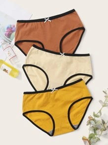 3pack Contrast Binding Panty Set - Multicolor - View 1