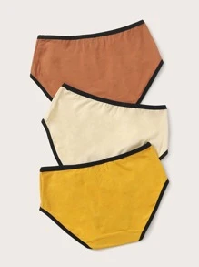 3pack Contrast Binding Panty Set - Multicolor - View 2