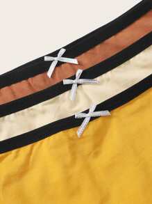 3pack Contrast Binding Panty Set - Multicolor - View 4