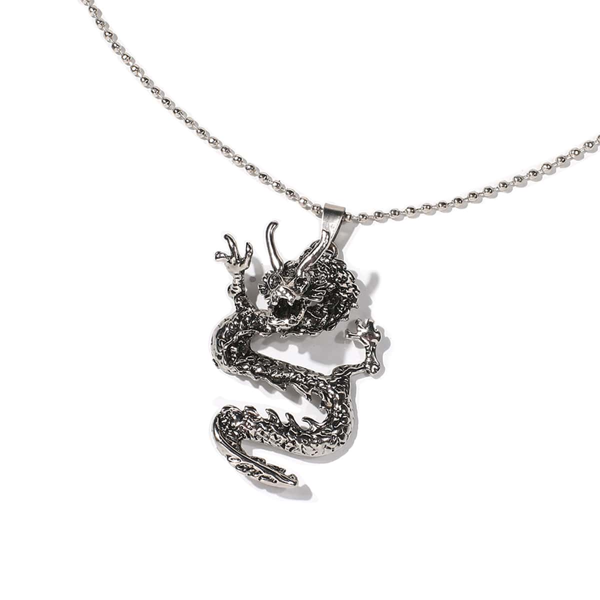 

1pc Dragon Beaded Choker, Silver