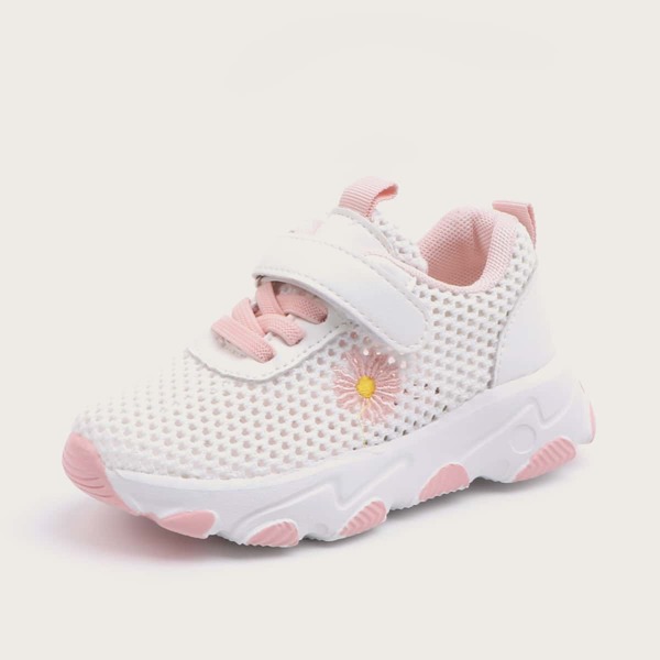 

Girls Daisy Embroidered Breathable Sneakers, White