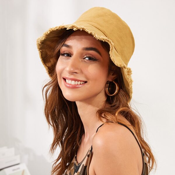 

Raw Trim Bucket Hat, Yellow