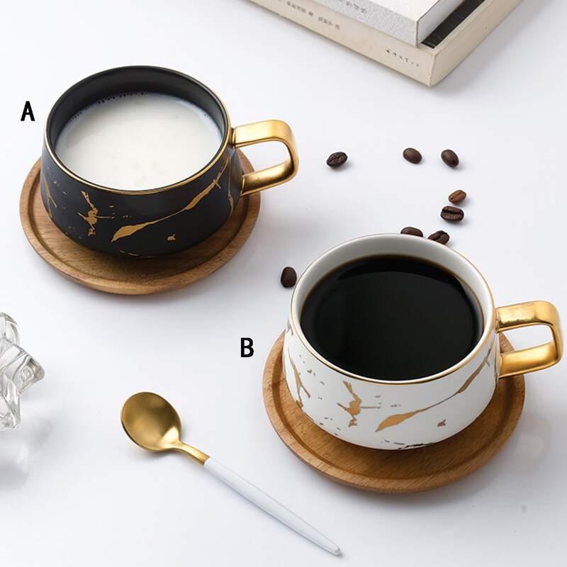 

1pc Hot Stamping Mug & 1pc Saucer, Multicolor