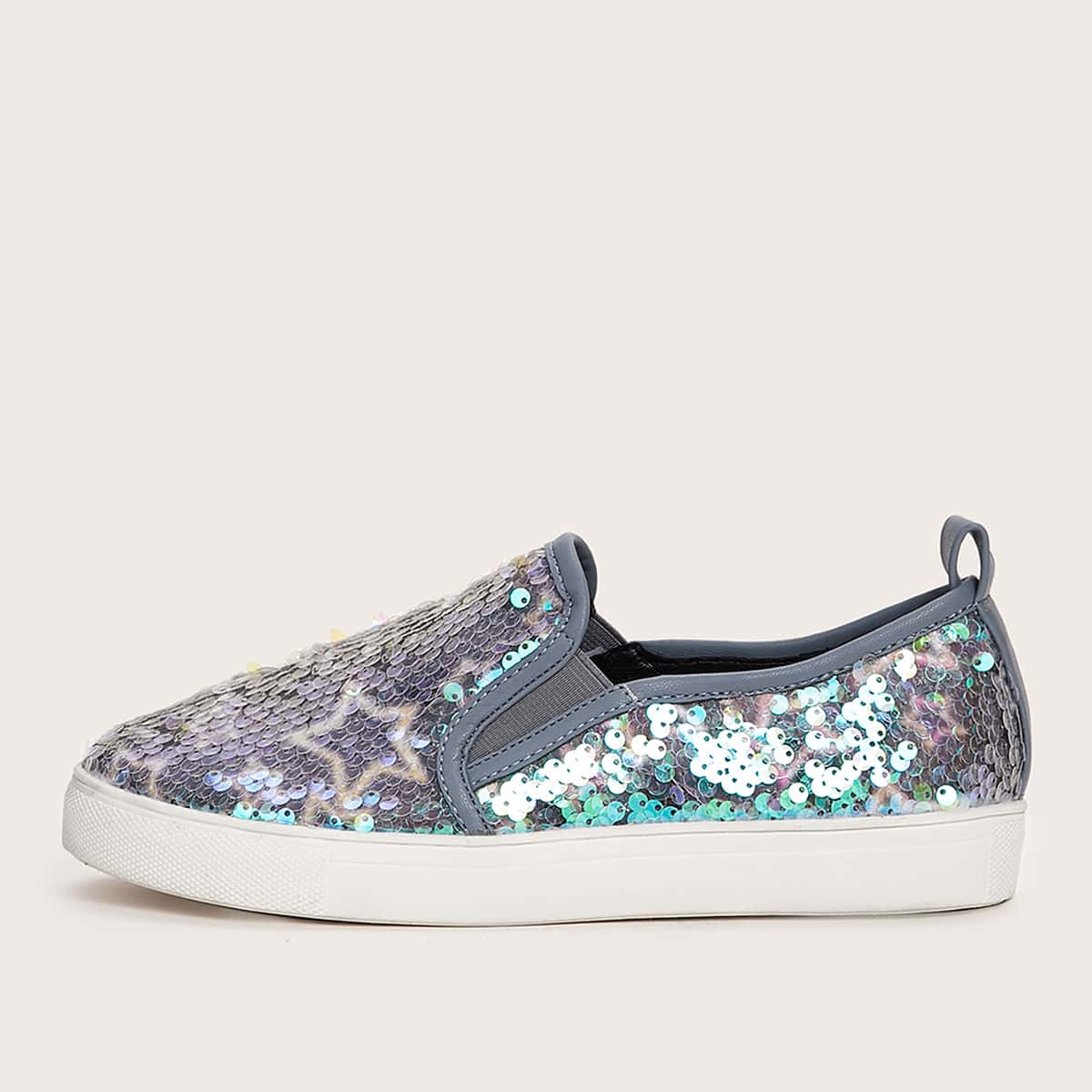

Sequin Decor Slip On Sneakers, Multicolor