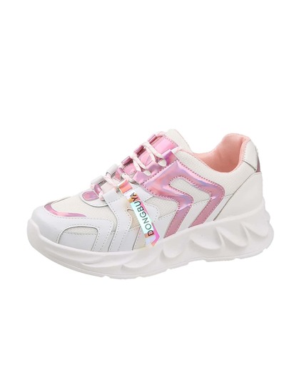 Lace-up Front Mesh Panel Sneakers