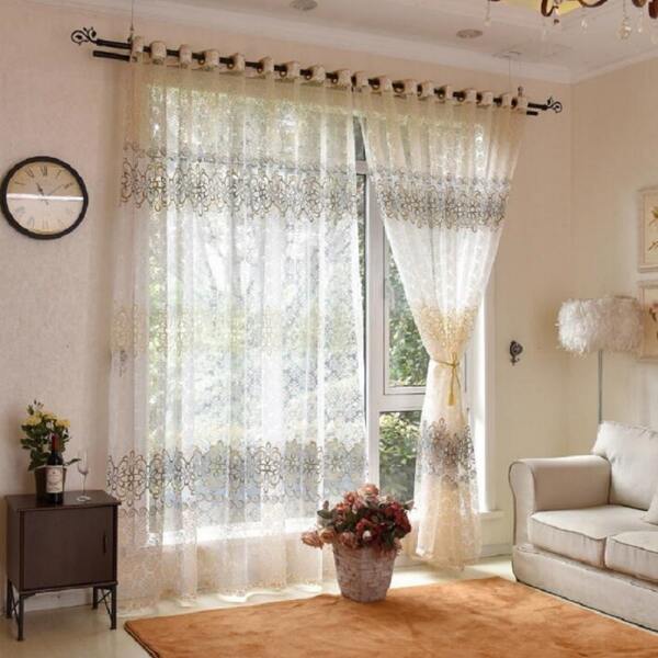 

1pc Floral Pattern Curtain, Multicolor