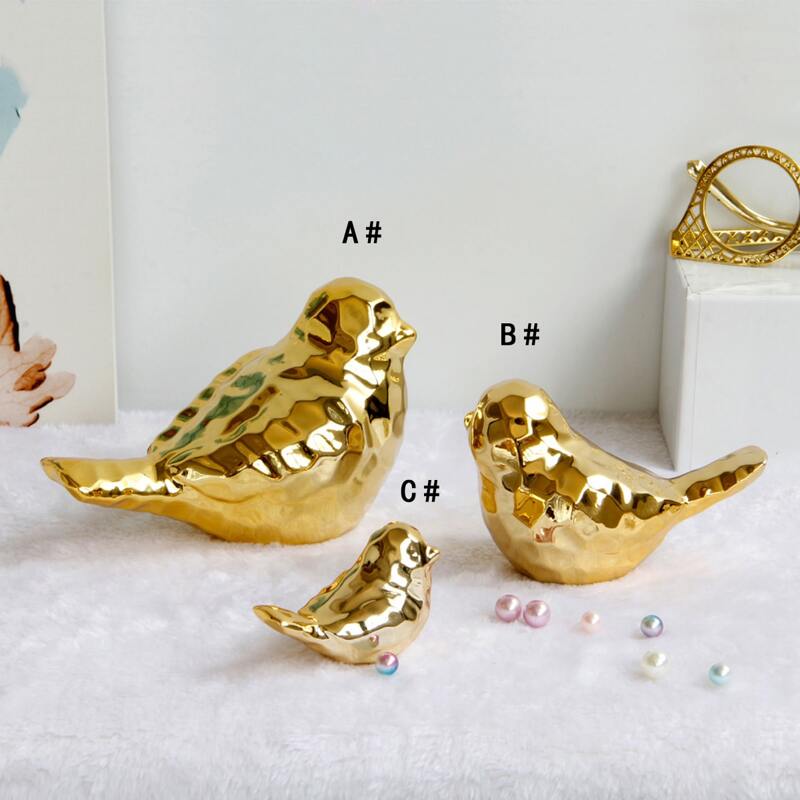 

1pc Bird Shaped Decorative Object, Gold