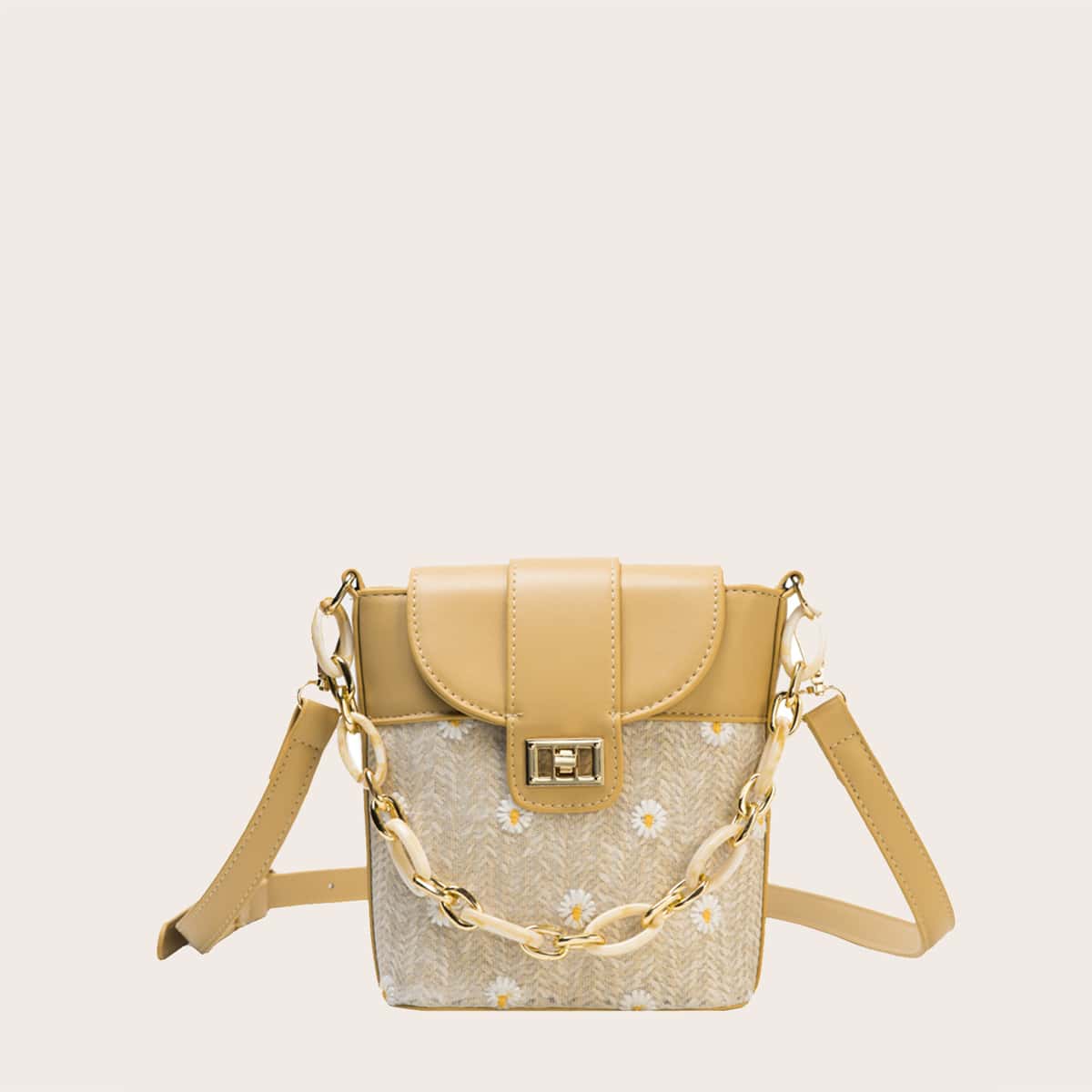 

Daisy Embroidered Tote Bag, Yellow