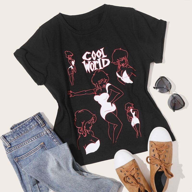 

Figure & Letter Black Tee