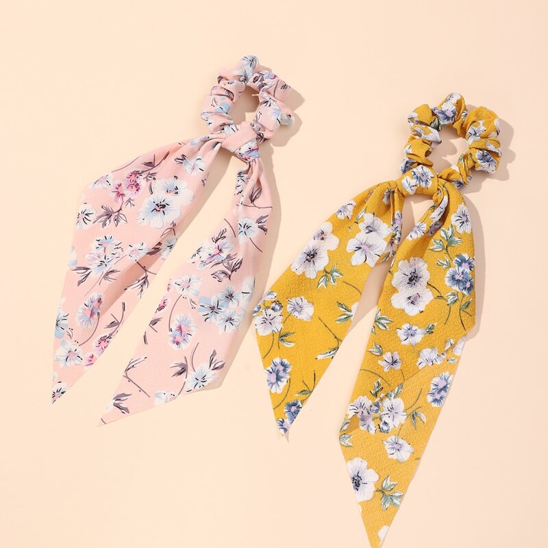 

2pcs Ditsy Floral Pattern Scrunchie Scarf, Multicolor