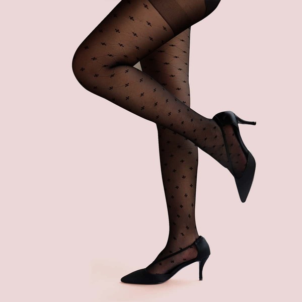 

1pair Sheer Mesh Tights, Black