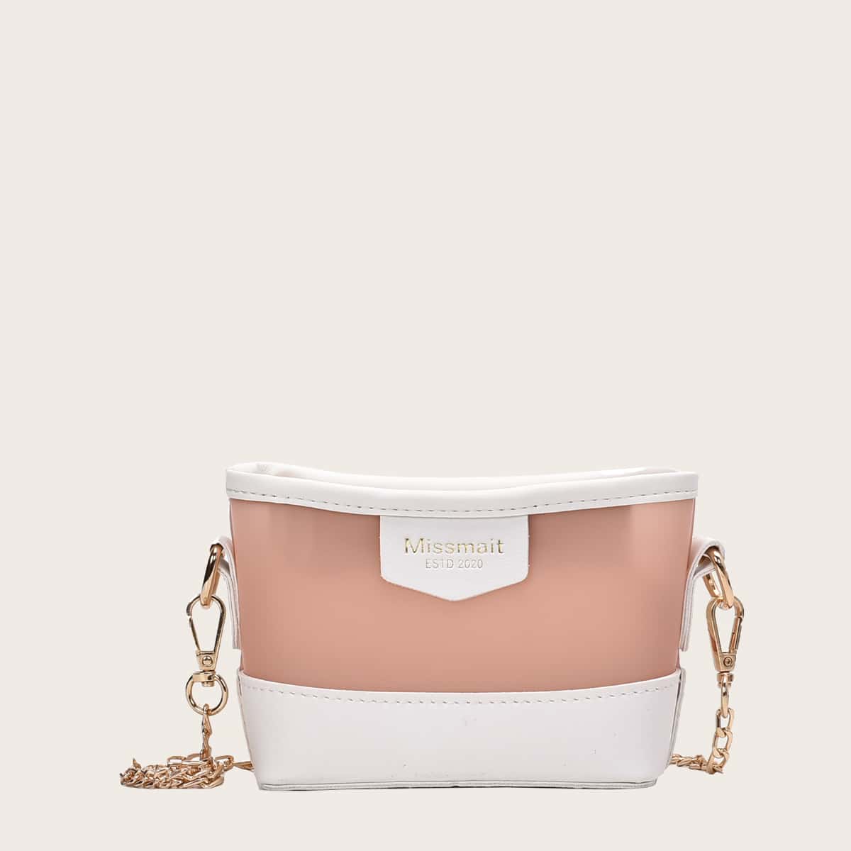 

Color Block Crossbody Bag, Pink