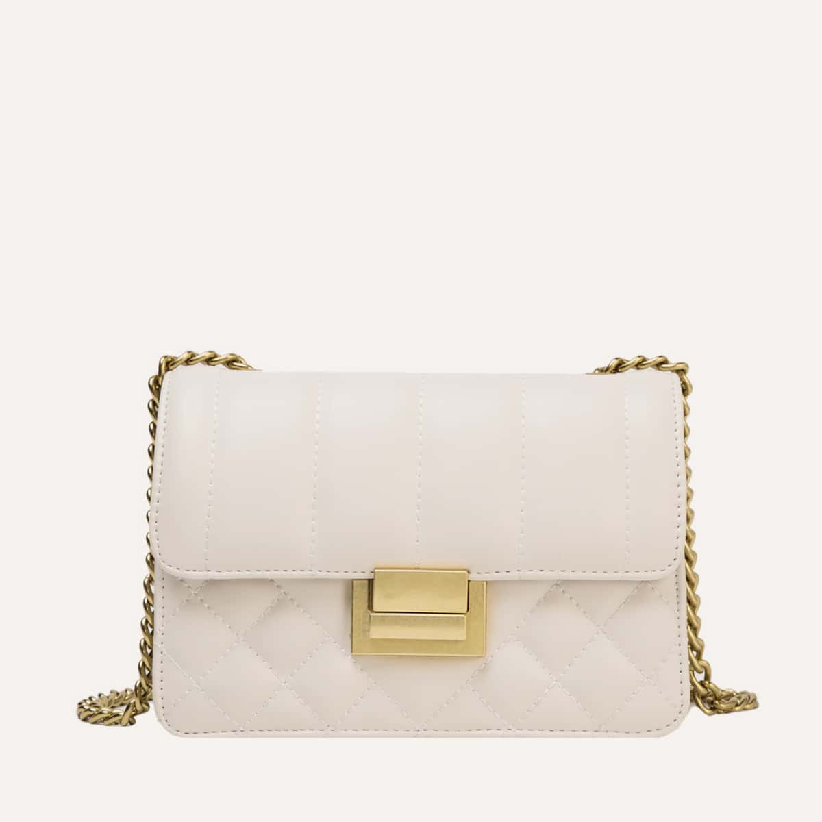

Quilted Flap Crossbody Bag, White